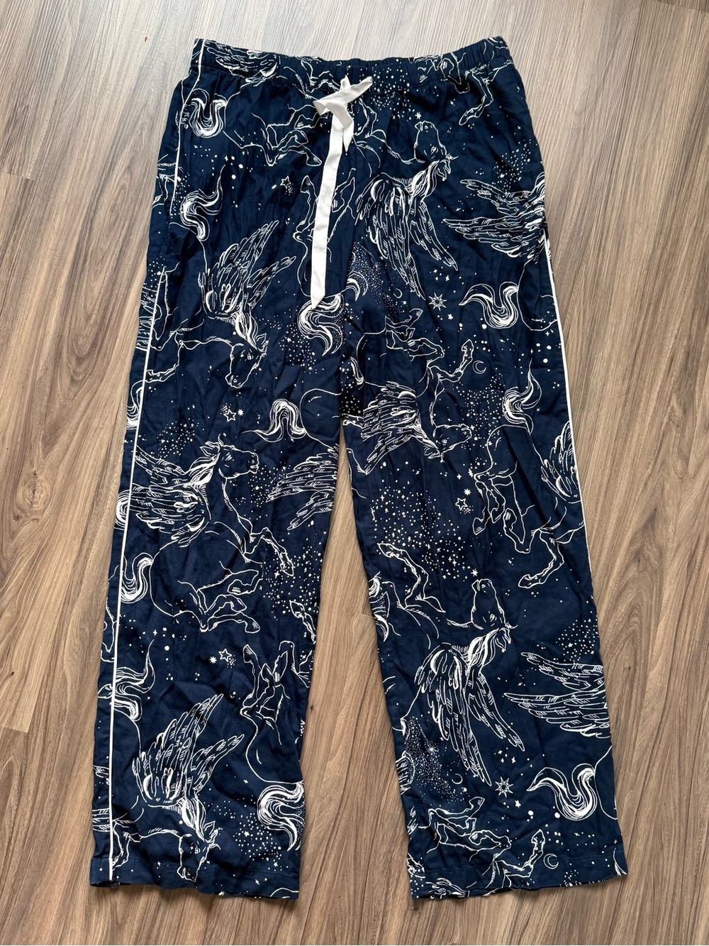Victoria's Secret Navy Blue Jogger Pants with White Celestial Horse Print